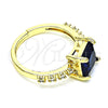 Oro Laminado Multi Stone Ring, Gold Filled Style with Sapphire Blue Cubic Zirconia and White Micro Pave, Polished, Golden Finish, 01.284.0056.3 (One size fits all)