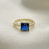 Oro Laminado Multi Stone Ring, Gold Filled Style with Sapphire Blue Cubic Zirconia and White Micro Pave, Polished, Golden Finish, 01.284.0056.3 (One size fits all)