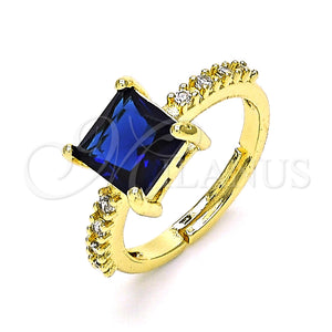 Gold Filled Ring — Multi Stone Ring with Sapphire Blue Cubic Zirconia — main product view — SKU 148594 | Oro Laminado anillo — Multi Stone Ring with Sapphire Blue Cubic Zirconia — SKU 148594