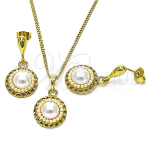 Gold Filled Ring — Earring and Pendant Adult Set with Ivory Pearl — main product view — SKU 148623 | Oro Laminado anillo — Earring and Pendant Adult Set with Ivory Pearl — SKU 148623