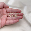 Oro Laminado Huggie Hoop, Gold Filled Style with White Micro Pave, Polished, Golden Finish, 02.195.0153.20