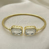 Oro Laminado Individual Bangle, Gold Filled Style with White Crystal, Polished, Golden Finish, 07.380.0004 (02 MM Thickness, One size fits all)