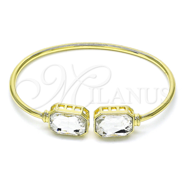 Gold Filled Jewelry — Individual Bangle with White Crystal Polished 07. 02 — main product view — SKU 148645 | Oro Laminado joyería — Individual Bangle with cristal blanco pulido 07. 02 — SKU 148645