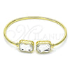Oro Laminado Individual Bangle, Gold Filled Style with White Crystal, Polished, Golden Finish, 07.380.0004 (02 MM Thickness, One size fits all)