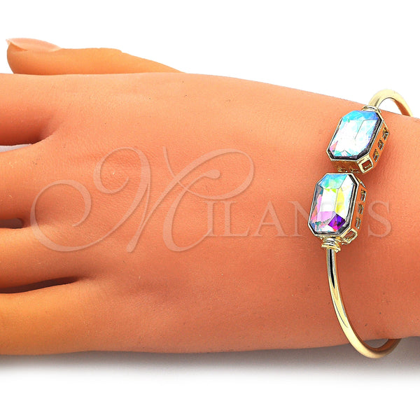 Gold Filled Jewelry — Individual Bangle with Aurore Boreale Crystal Polished 07. — alternate product view — SKU 148646 | Oro Laminado joyería — Individual Bangle with Aurore Boreale cristal pulido 07. — SKU 148646