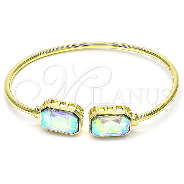 Gold Filled Jewelry — Individual Bangle with Aurore Boreale Crystal Polished 07. — main product view — SKU 148646 | Oro Laminado joyería — Individual Bangle with Aurore Boreale cristal pulido 07. — SKU 148646