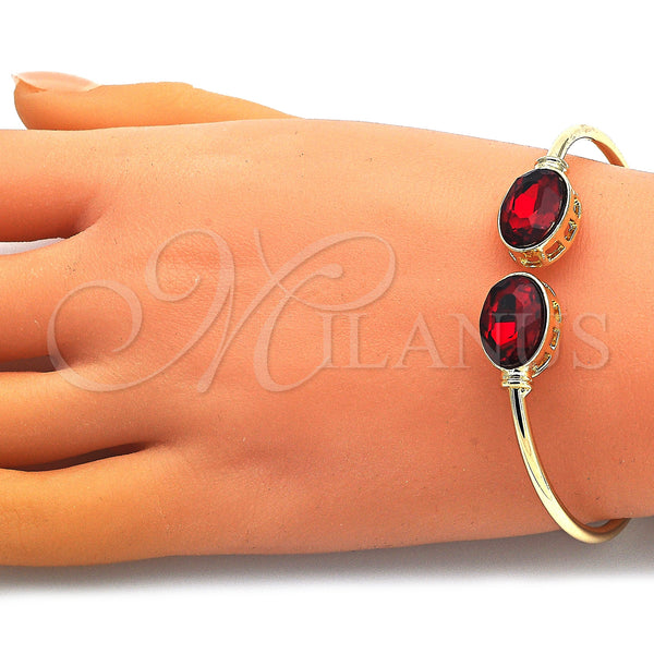 Gold Filled Jewelry — Individual Bangle with Siam Crystal Polished 07. 02 — alternate product view — SKU 148648 | Oro Laminado joyería — Individual Bangle with Siam cristal pulido 07. 02 — SKU 148648
