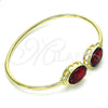 Oro Laminado Individual Bangle, Gold Filled Style with Siam Crystal, Polished, Golden Finish, 07.380.0005 (02 MM Thickness, One size fits all)