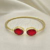 Oro Laminado Individual Bangle, Gold Filled Style with Siam Crystal, Polished, Golden Finish, 07.380.0005 (02 MM Thickness, One size fits all)