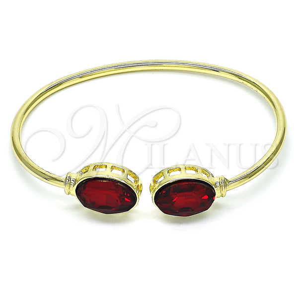 Gold Filled Jewelry — Individual Bangle with Siam Crystal Polished 07. 02 — main product view — SKU 148648 | Oro Laminado joyería — Individual Bangle with Siam cristal pulido 07. 02 — SKU 148648