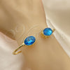 Oro Laminado Individual Bangle, Gold Filled Style with Indicolite Crystal, Polished, Golden Finish, 07.380.0005.1 (02 MM Thickness, One size fits all)