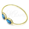 Oro Laminado Individual Bangle, Gold Filled Style with Indicolite Crystal, Polished, Golden Finish, 07.380.0005.1 (02 MM Thickness, One size fits all)
