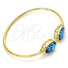 Oro Laminado Individual Bangle, Gold Filled Style with Indicolite Crystal, Polished, Golden Finish, 07.380.0005.1 (02 MM Thickness, One size fits all)