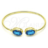 Oro Laminado Individual Bangle, Gold Filled Style with Indicolite Crystal, Polished, Golden Finish, 07.380.0005.1 (02 MM Thickness, One size fits all)