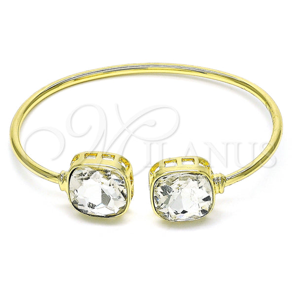 Gold Filled Jewelry — Individual Bangle with White Crystal Polished 07. 02 — main product view — SKU 148650 | Oro Laminado joyería — Individual Bangle with cristal blanco pulido 07. 02 — SKU 148650