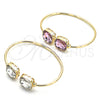 Oro Laminado Individual Bangle, Gold Filled Style with White Crystal, Polished, Golden Finish, 07.380.0006 (02 MM Thickness, One size fits all)