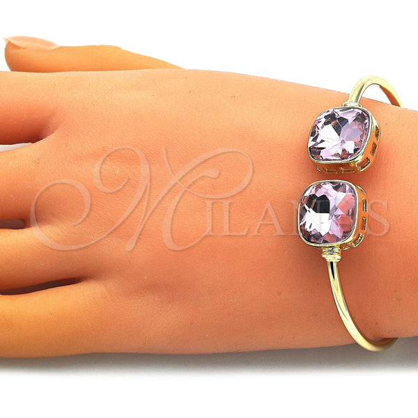 Gold Filled Jewelry — Individual Bangle with Light Rose Crystal Polished 07. — alternate product view — SKU 148651 | Oro Laminado joyería — Individual Bangle with Light Rose cristal pulido 07. — SKU 148651