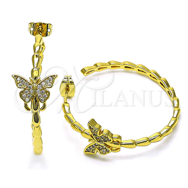 Gold Filled Ring — Stud Earring Butterfly Design with White Micro Pave — main product view — SKU 148746 | Oro Laminado anillo — Stud Earring Butterfly diseño with blanco Micro Pave — SKU 148746