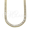 Oro Laminado Fancy Necklace, Gold Filled Style Baguette Design, with White Cubic Zirconia, Polished, Golden Finish, 04.130.0001.12 (05 MM Thickness, 12 Inches Length)