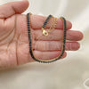 Oro Laminado Fancy Necklace, Gold Filled Style Baguette Design, with Black Cubic Zirconia, Polished, Golden Finish, 04.130.0001.2.12 (05 MM Thickness, 12 Inches Length)