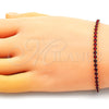 Oro Laminado Tennis Bracelet, Gold Filled Style with Garnet Cubic Zirconia, Polished, Golden Finish, 03.130.0009.1.07 (03 MM Thickness, 7 Inches Length)