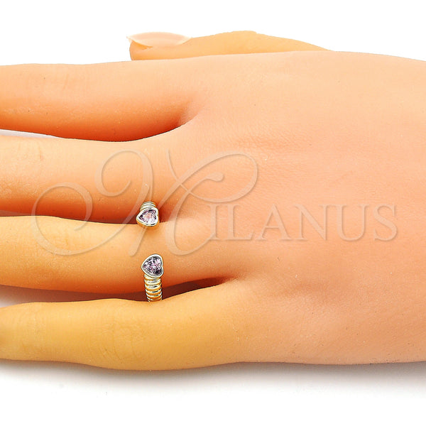 Gold Filled Ring — Multi Stone Ring Heart Design with Pink Cubic — alternate product view — SKU 148783 | Oro Laminado anillo — Multi Stone Ring corazón diseño with Pink Cubic — SKU 148783