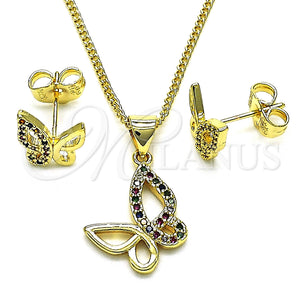 Gold Filled Ring — Earring and Pendant Adult Set Butterfly Design with — main product view — SKU 148791 | Oro Laminado anillo — Earring and Pendant Adult Set Butterfly diseño with — SKU 148791