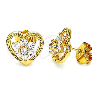 Gold Filled Gold-Filled Heart and Flower Earrings 02.387.0080 for wholesale, main product view