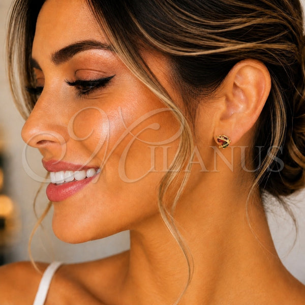 Gold Filled Ring — Stud Earring Butterfly Design with Multicolor Cubic Zirconia — alternate product view — SKU 148808 | Oro Laminado anillo — Stud Earring Butterfly diseño with Multicolor Cubic Zirconia — SKU 148808