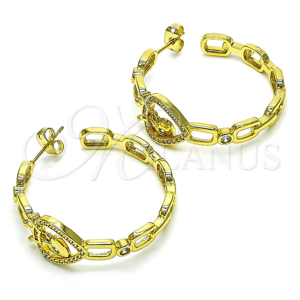 Gold Filled Ring — Stud Earring Heart and Crown Design with White — alternate product view — SKU 148817 | Oro Laminado anillo — Stud Earring corazón and Crown diseño with blanco — SKU 148817