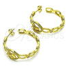 Oro Laminado Stud Earring, Gold Filled Style Heart and Crown Design, with White Micro Pave and White Cubic Zirconia, Polished, Golden Finish, 02.341.0124