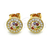 Gold Filled Ring — Stud Earring Flower Design with Multicolor Cubic Zirconia — alternate product view — SKU 148830 | Oro Laminado anillo — Stud Earring flor diseño with Multicolor Cubic Zirconia — SKU 148830