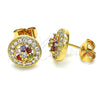 Gold Filled Ring — Stud Earring Flower Design with Multicolor Cubic Zirconia — alternate product view — SKU 148830 | Oro Laminado anillo — Stud Earring flor diseño with Multicolor Cubic Zirconia — SKU 148830