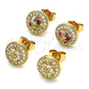 Gold Filled Ring — Stud Earring Flower Design with Multicolor Cubic Zirconia — alternate product view — SKU 148830 | Oro Laminado anillo — Stud Earring flor diseño with Multicolor Cubic Zirconia — SKU 148830