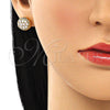 Oro Laminado Stud Earring, Gold Filled Style with White Cubic Zirconia, Polished, Golden Finish, 02.387.0091