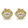 Oro Laminado Stud Earring, Gold Filled Style with White Cubic Zirconia, Polished, Golden Finish, 02.387.0091