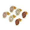 Oro Laminado Stud Earring, Gold Filled Style Evil Eye Design, with Pink Cubic Zirconia, Polished, Golden Finish, 02.387.0095.1