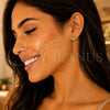 Oro Laminado Stud Earring, Gold Filled Style Yellow Enamel Finish, Golden Finish, 02.02.0486