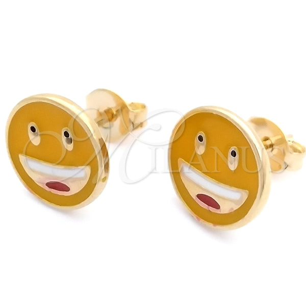 Gold Filled Ring — Stud Earring Yellow Enamel 02.02. — main product view — SKU 148862 | Oro Laminado anillo — Stud Earring Yellow Enamel 02.02. — SKU 148862