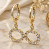 Oro Laminado Huggie Hoop, Gold Filled Style with White Cubic Zirconia, Polished, Golden Finish, 02.02.0495.1.15