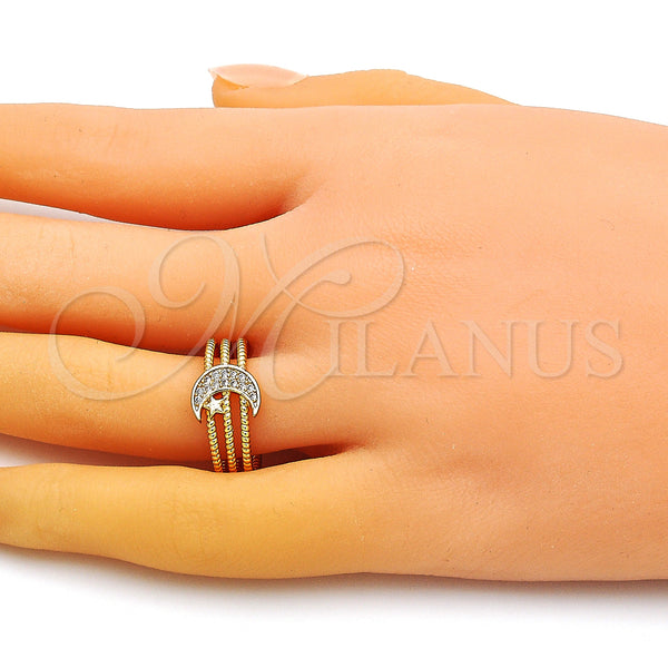 Gold Filled Ring — Multi Stone Ring Moon and Star Design with — alternate product view — SKU 148891 | Oro Laminado anillo — Multi Stone Ring Moon and estrella diseño with — SKU 148891