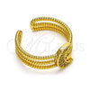 Oro Laminado Multi Stone Ring, Gold Filled Style Moon and Star Design, with White Micro Pave, Polished, Golden Finish, 01.310.0018 (One size fits all)