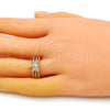 Oro Laminado Multi Stone Ring, Gold Filled Style Dragon-Fly Design, with White Micro Pave, Polished, Golden Finish, 01.310.0021 (One size fits all)