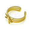 Oro Laminado Multi Stone Ring, Gold Filled Style Dragon-Fly Design, with White Micro Pave, Polished, Golden Finish, 01.310.0021 (One size fits all)