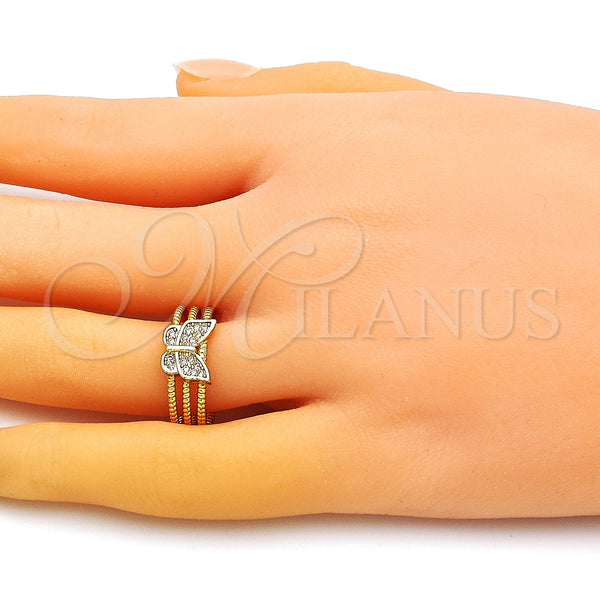 Gold Filled Ring — Multi Stone Ring Butterfly Design with White Micro — alternate product view — SKU 148895 | Oro Laminado anillo — Multi Stone Ring Butterfly diseño with blanco Micro — SKU 148895