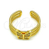 Oro Laminado Multi Stone Ring, Gold Filled Style Butterfly Design, with White Micro Pave, Polished, Golden Finish, 01.310.0022 (One size fits all)