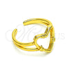 Oro Laminado Elegant Ring, Gold Filled Style Heart Design, Polished, Golden Finish, 01.310.0026 (One size fits all)