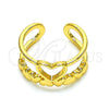 Oro Laminado Elegant Ring, Gold Filled Style Heart Design, Polished, Golden Finish, 01.310.0028 (One size fits all)