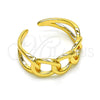 Oro Laminado Elegant Ring, Gold Filled Style Curb Design, Polished, Golden Finish, 01.310.0030 (One size fits all)