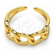 Oro Laminado Elegant Ring, Gold Filled Style Curb Design, Polished, Golden Finish, 01.310.0030 (One size fits all)